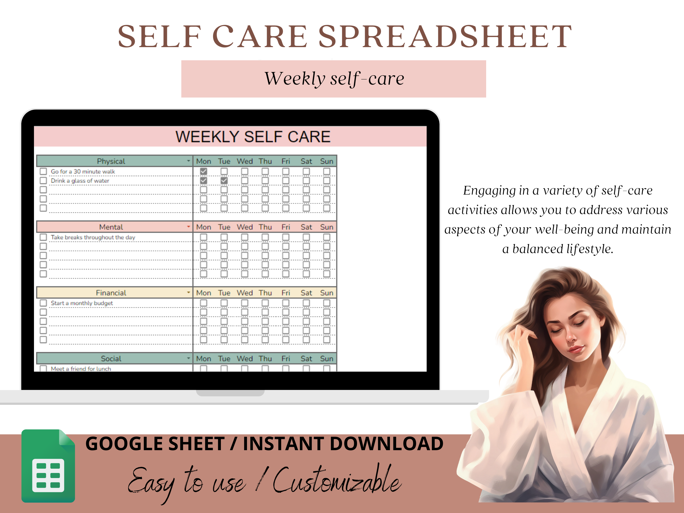 Self Care Routine with our Google Sheet